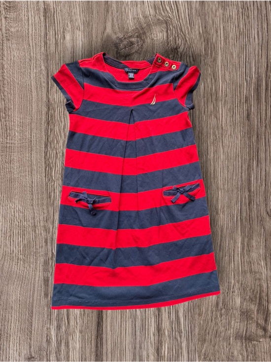 Nautica Other - Girls Nautica Red and Blue Striped Dress Size Medium 8/10